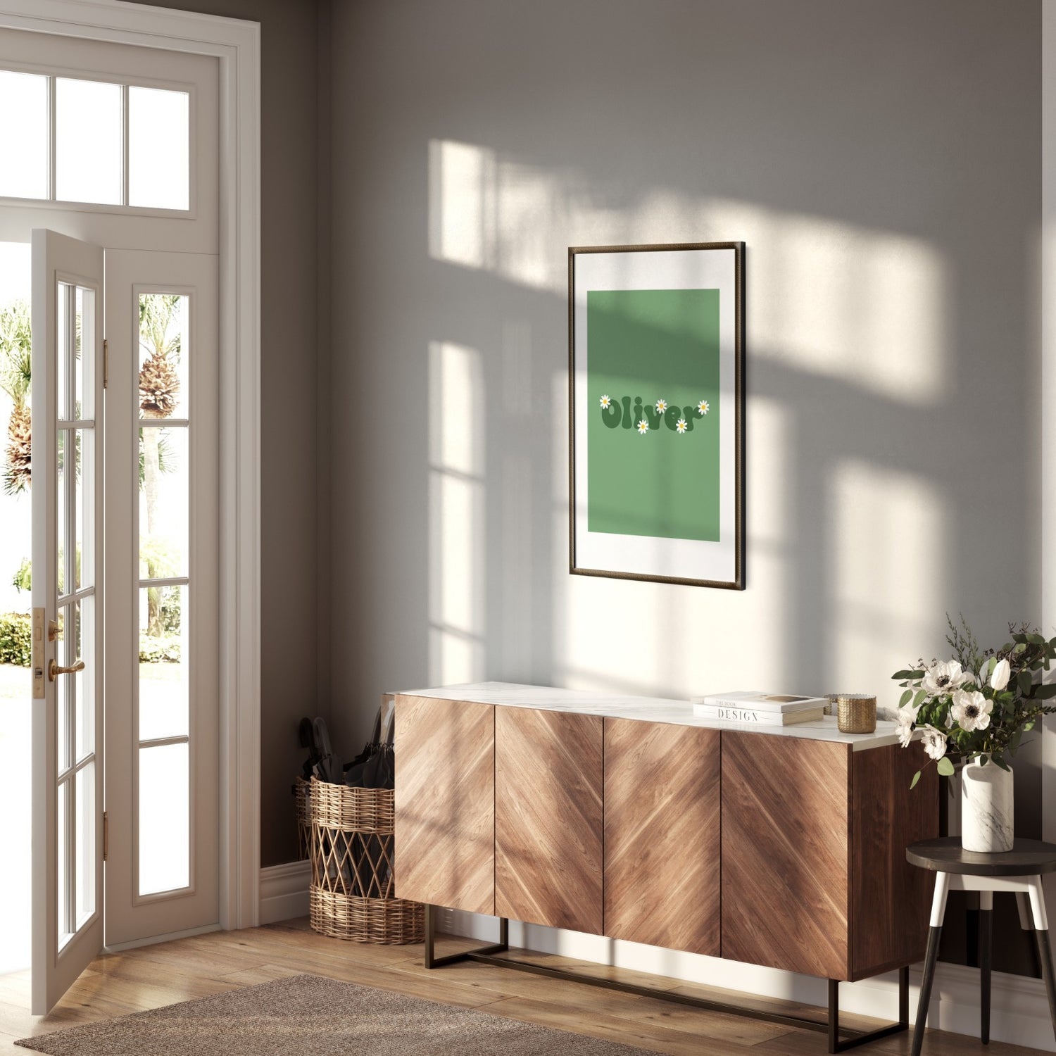 Personalised Custom Name Colour Groovy Daisy Wall Art Poster Print & Decor