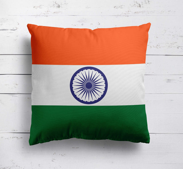 Indian Flag - Design Size Cozy Soft Square Filled Cushion Decorative Throw Gift
