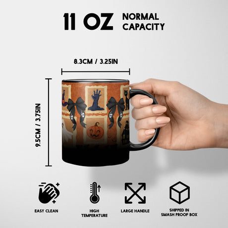 Halloween Spooky Personalised Custom Name Heat Sensitive Colour Changing Mug