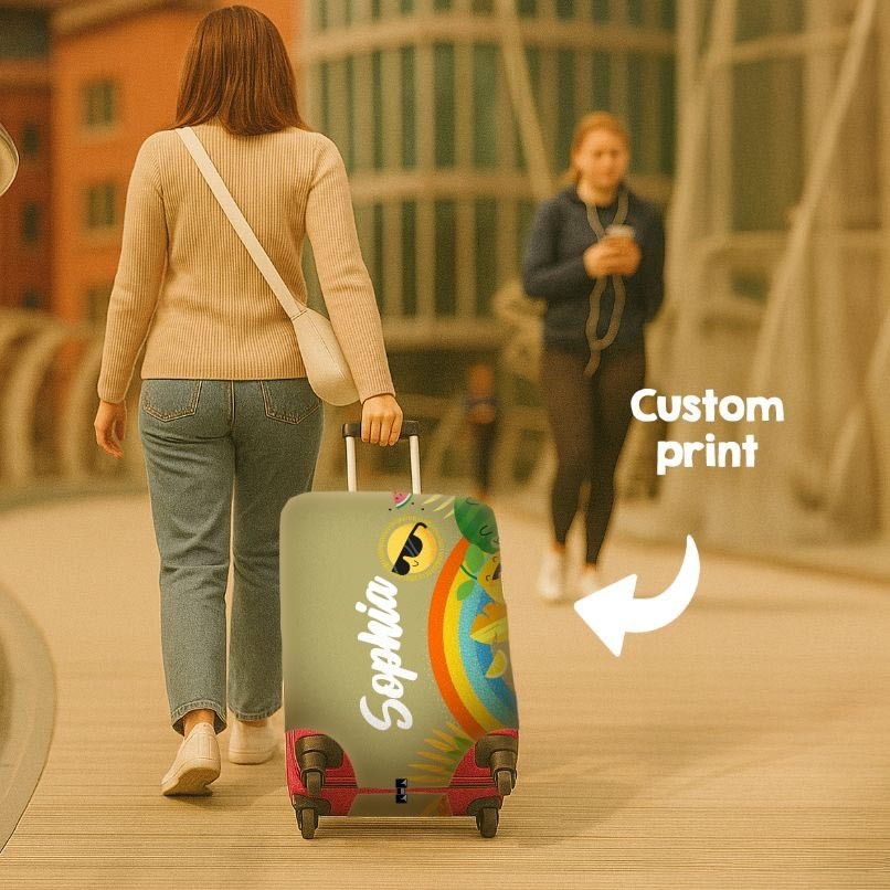 Summer Kids Cool Name Gift Custom Luggage Cover Personalise Suitcase Protector