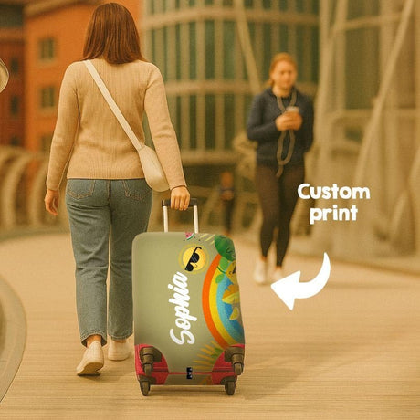 Summer Kids Cool Name Gift Custom Luggage Cover Personalise Suitcase Protector