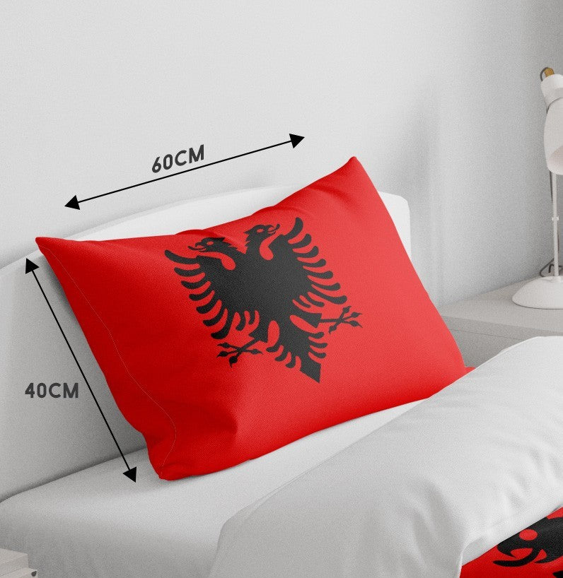 Albania Flag Patriotic Design Cot Bed Duvet Cover Toddler Pillowcase Gift Custom