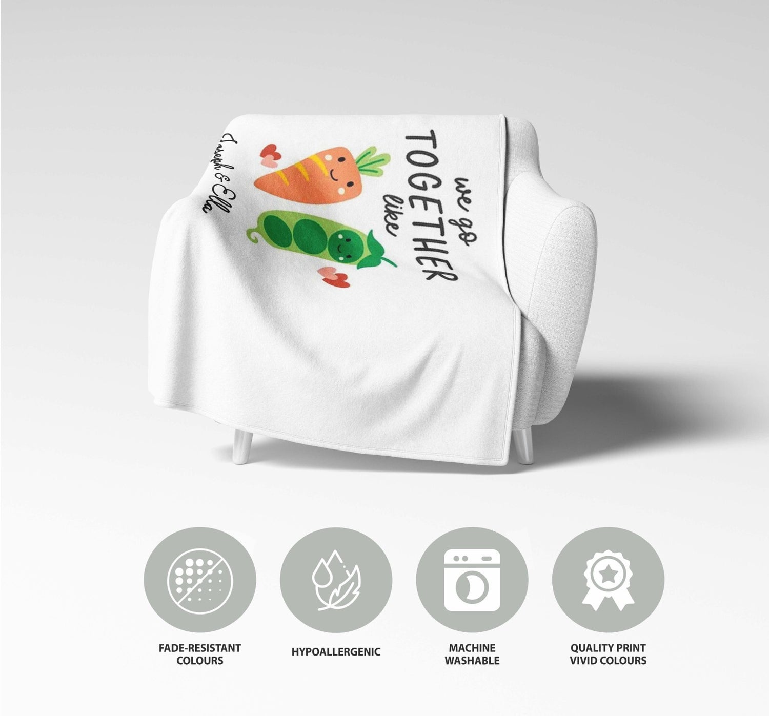 We Go Together Like Peas Carrots Valentines Anniversary Fleece Mink Blanket Gift