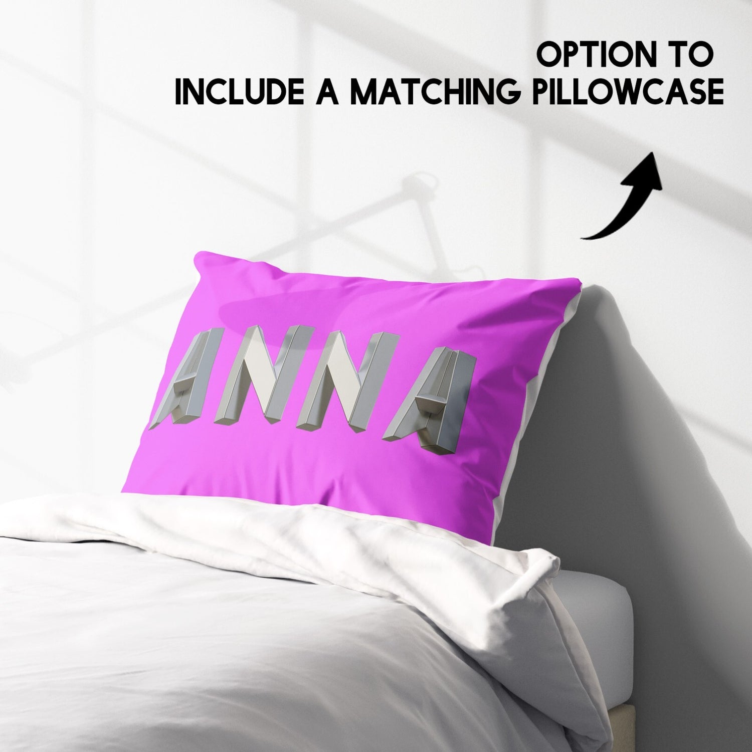 Personalised Geometal 3D Any Name Print Soft Single Size Novelty Bed Duvet Cover