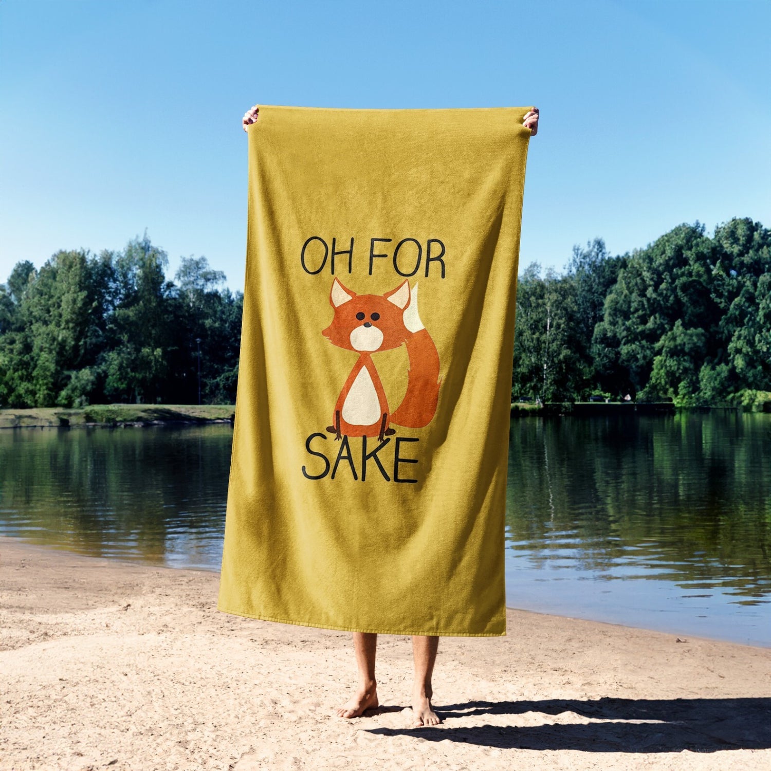 Oh For Fox Sake Saying Phrase Novelty Funny Absorbent Beach Bath Sheet Towel