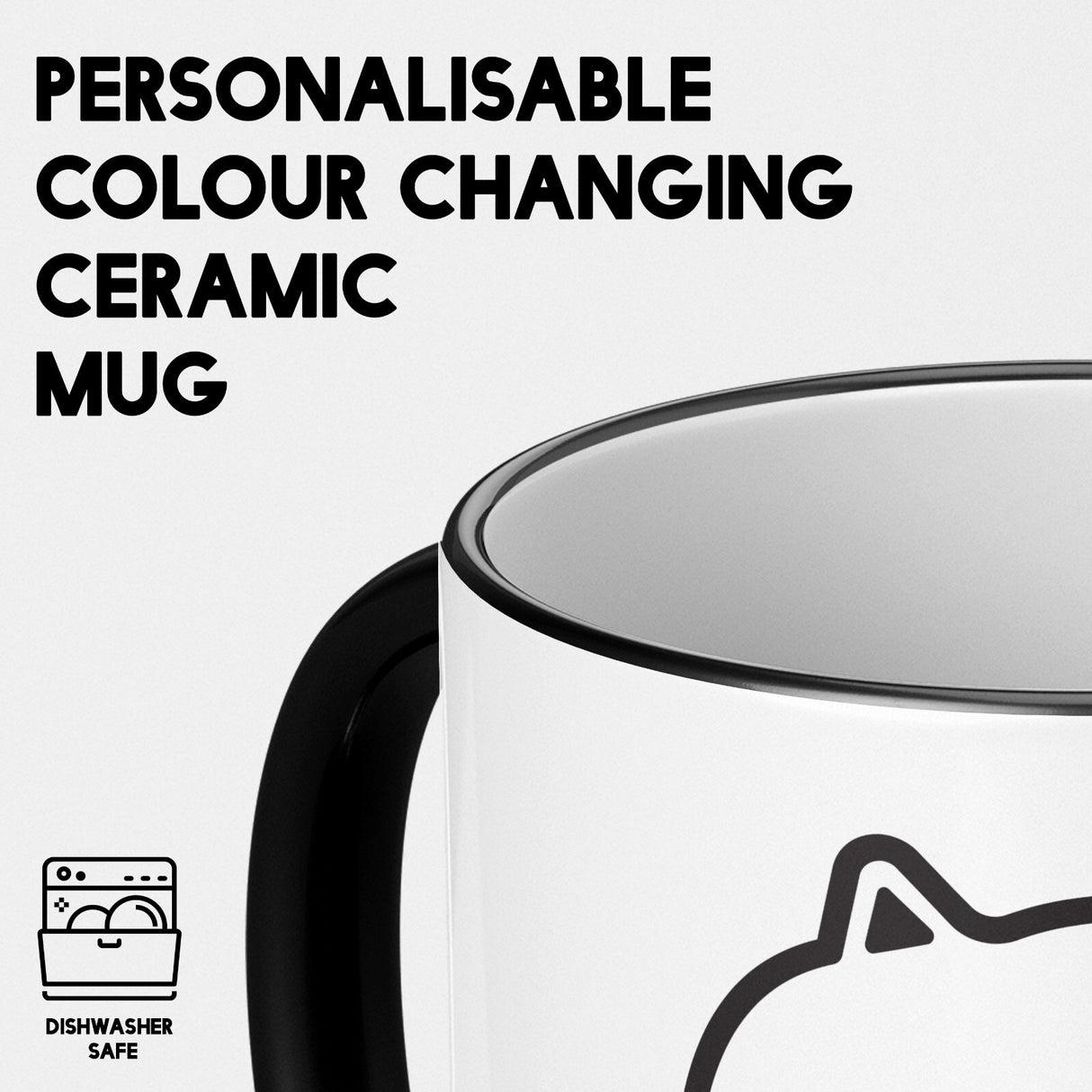 Cat Middle Finger Heat Sensitive Magic Colour Changing Mug Novelty Drink Cup