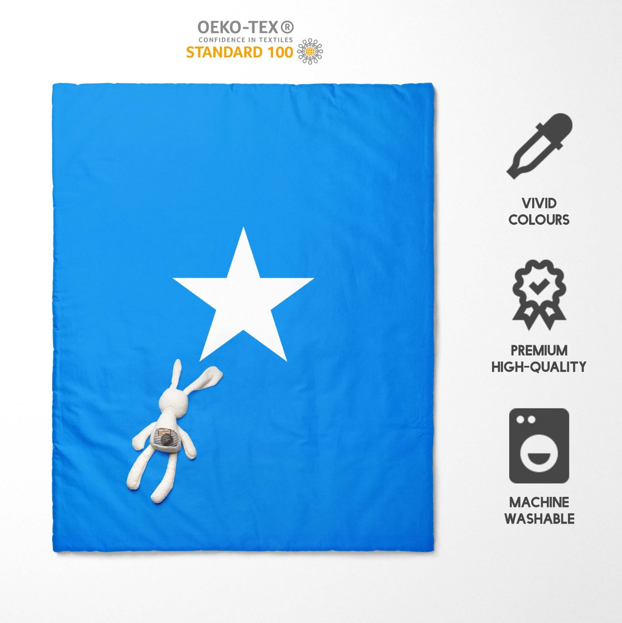 Somalia Flag Cot Bed Duvet Cover Toddler Pillowcase Design Gift Custom Made Cosy