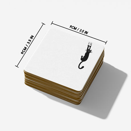 Black Cat Slipping Novelty Custom Coffee Tea Mug Coaster Set Option Gift Him Her