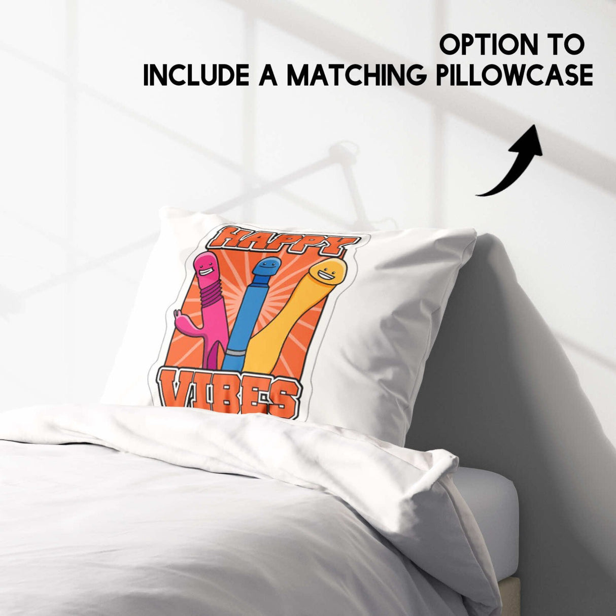 Happy Vibes Rude Funny Custom Colour Soft Single Size Novelty Bed Duvet Cover