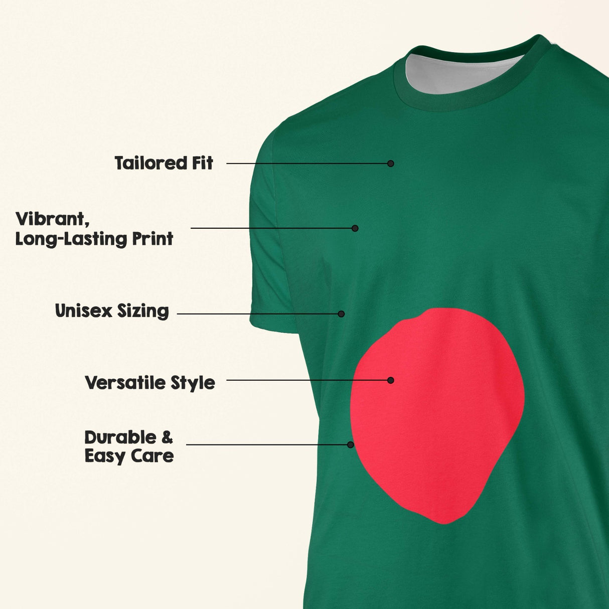 Bangladesh Flag Custom All-Over Printed Unisex T-Shirt Top Gift Patriotic Tee