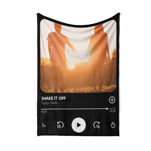 Upload Your Photo Music Player Custom Design Soft Warm Fleece Mink Blanket Decor