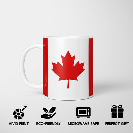 Canada Flag Canadian Design Coffee Tea Mug Cup Set Coaster - Gift Him Her Custom