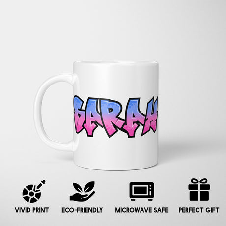 Personalised Any Name Urban Graffiti Novelty Coffee Tea Mug Coaster Gift Him Her