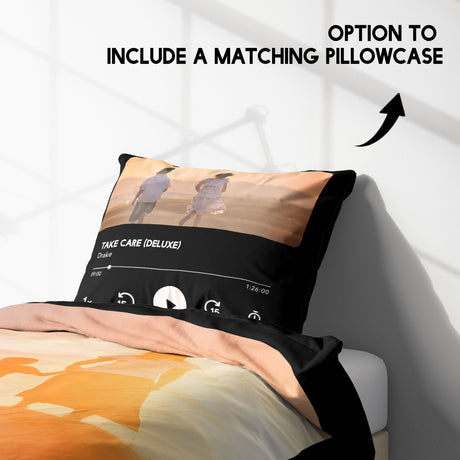 Upload Your Photo Music Player Personalised Soft Single Size Bed Duvet Cover