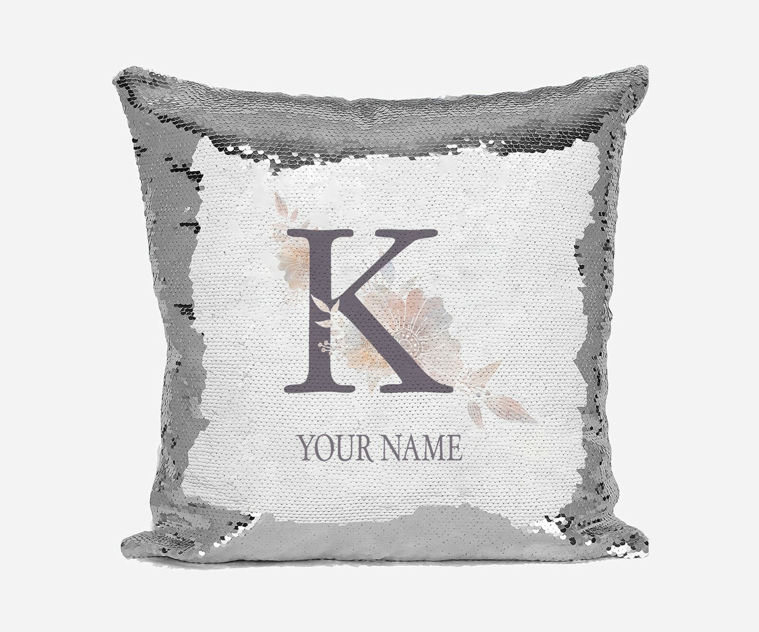 Personalised Misty Dusty Pastel Alphabet Sequin Magic Cushion Cover+Pillow Kids
