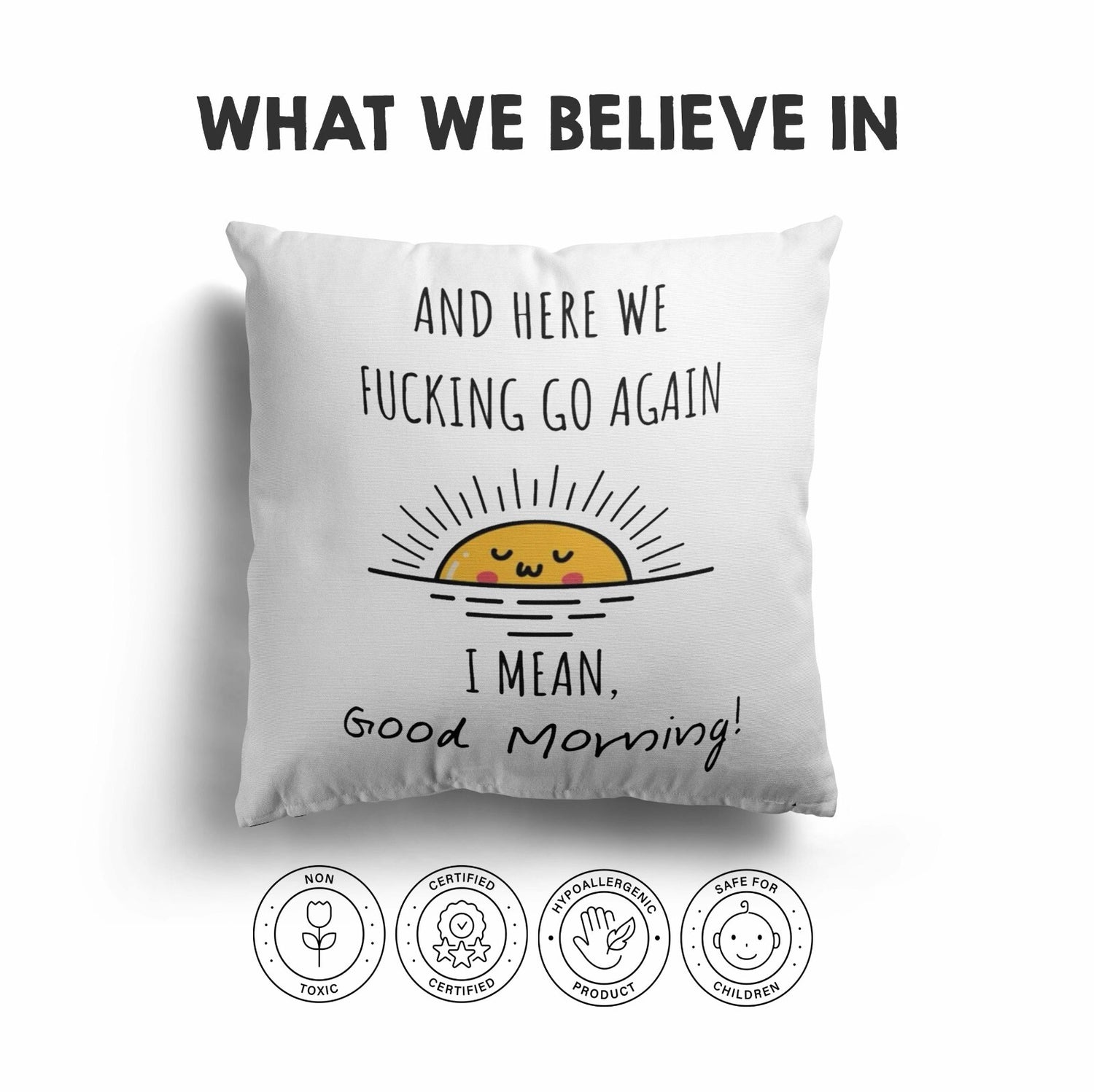 Here We We Again Custom Colour Rude Funny Novelty Square Filled Cushion Decor