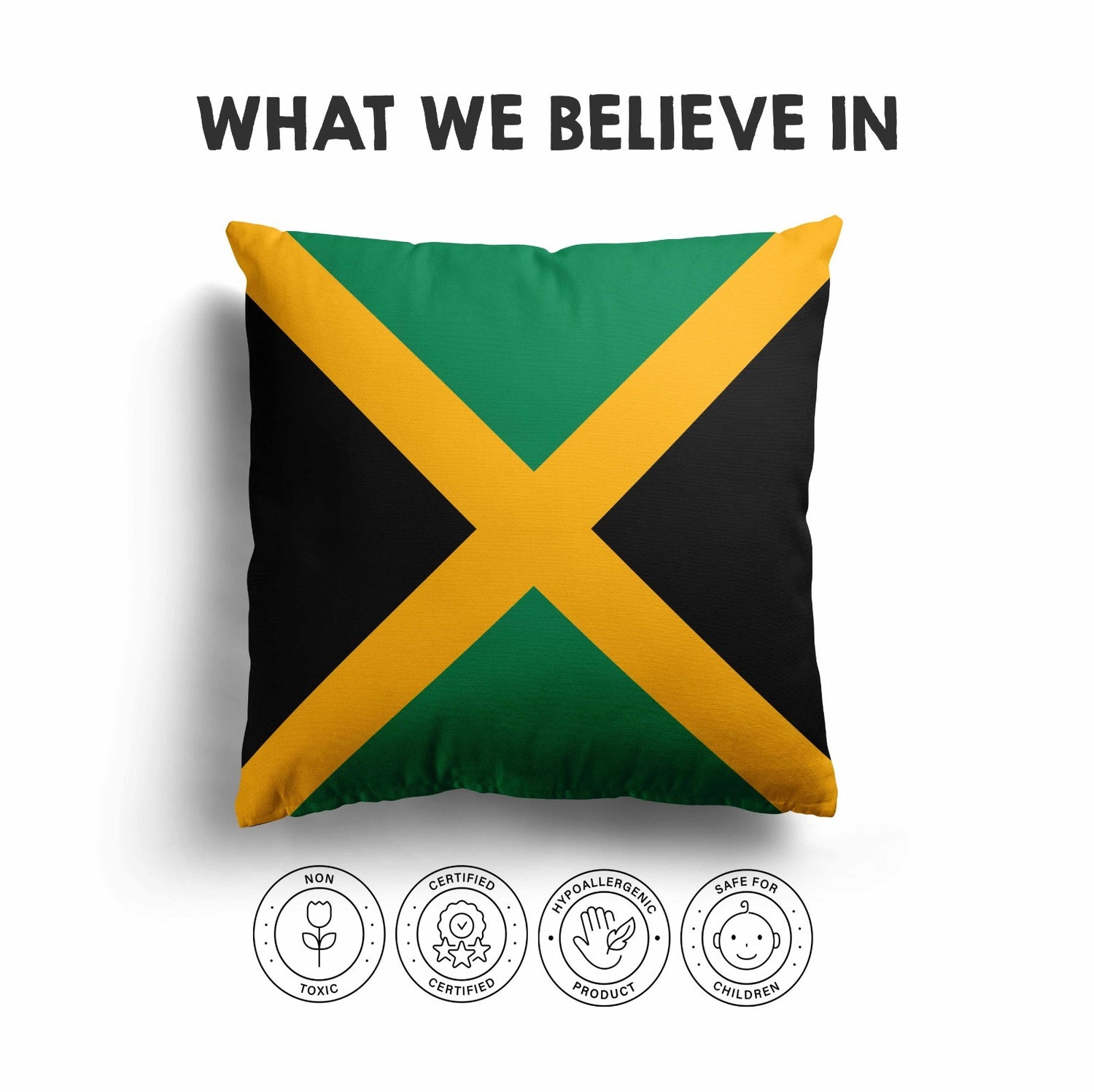 Jamaican Flag Jamaica Size Cozy Soft Square Filled Cushion Decorative Throw Gift