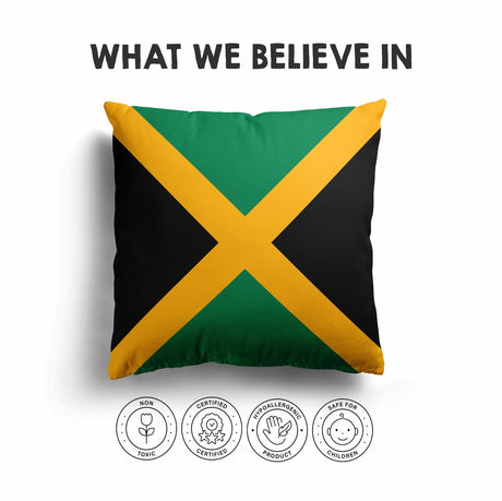 Jamaican Flag Jamaica Size Cozy Soft Square Filled Cushion Decorative Throw Gift