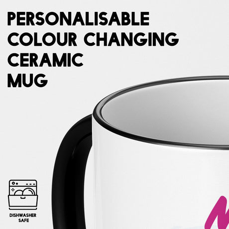 Personalised Custom Name Mermaid Heat Sensitive Colour Changing Novelty Mug
