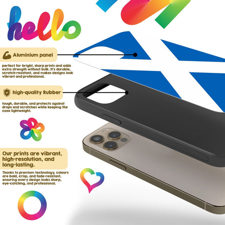 Scotland Flag Scottish Cross Custom Printed iPhone Protect Case Black TPU Cover