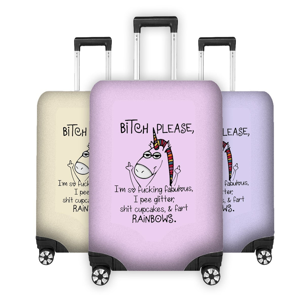 Unicorn Pee Glitter Custom Luggage Cover – Gift Personalised Suitcase Protector