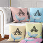 Personalised Name Colour Mermaid Tail Monogram Square Fill Zipped Cushion Throw