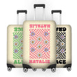 Retro Daisy Grid Name Gift Custom Luggage Cover Personalise Suitcase Protector