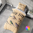 Nice Birds Bird Prank Funny Cheeky Novelty Single Bed Duvet Cover Set Pillowcase