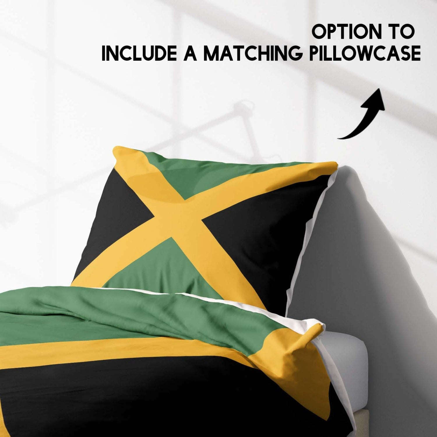 Jamaican Flag Jamaica Design Single Size Bed Duvet Cover Quilt + Pillowcase Set