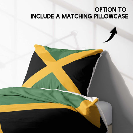 Jamaican Flag Jamaica Design Single Size Bed Duvet Cover Quilt + Pillowcase Set