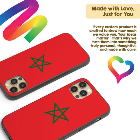 Morocco Flag Moroccan Printed iPhone Case Black TPU Cover Protector Custom Gift