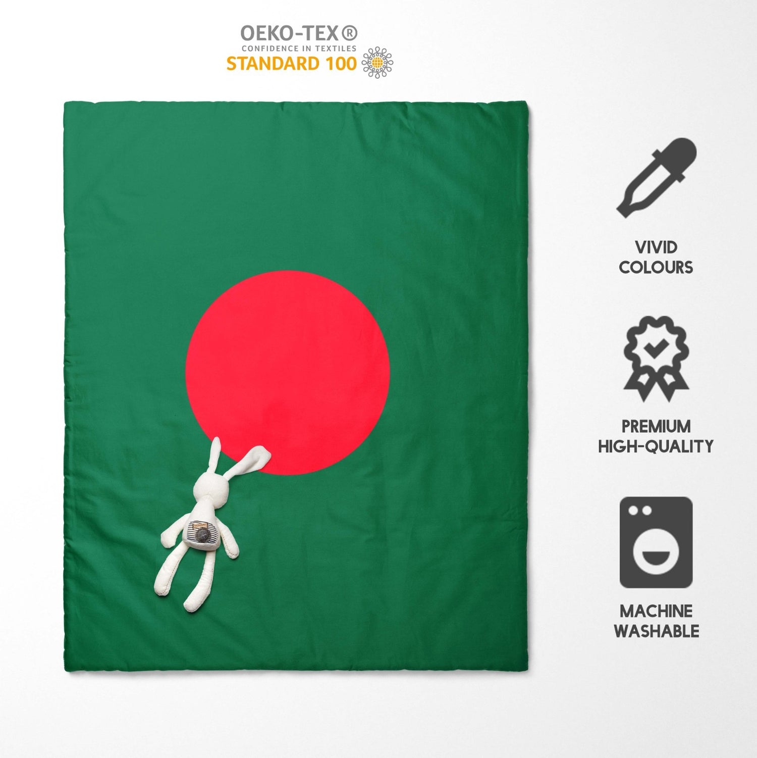 Bangladesh Flag Cot Bed Duvet Cover Toddler Pillowcase Design Gift Custom Cosy