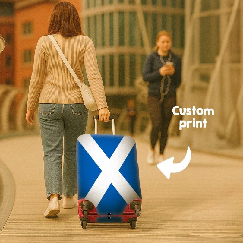 Scotland Flag Custom Suitcase Cover Travel Gift Stretch Fit Luggage Protector