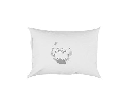 Personalised Name Clouds & Hearts Soft Pillowcase Pillow Case Cover