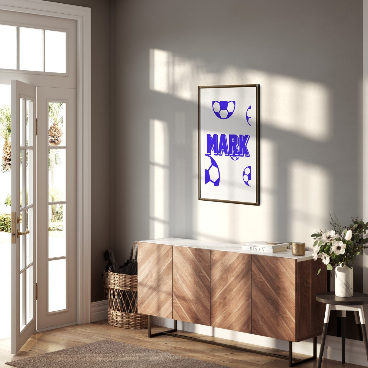 Custom  Footballs +Name Wall art Poster Personalised Picture Quality Print Decor