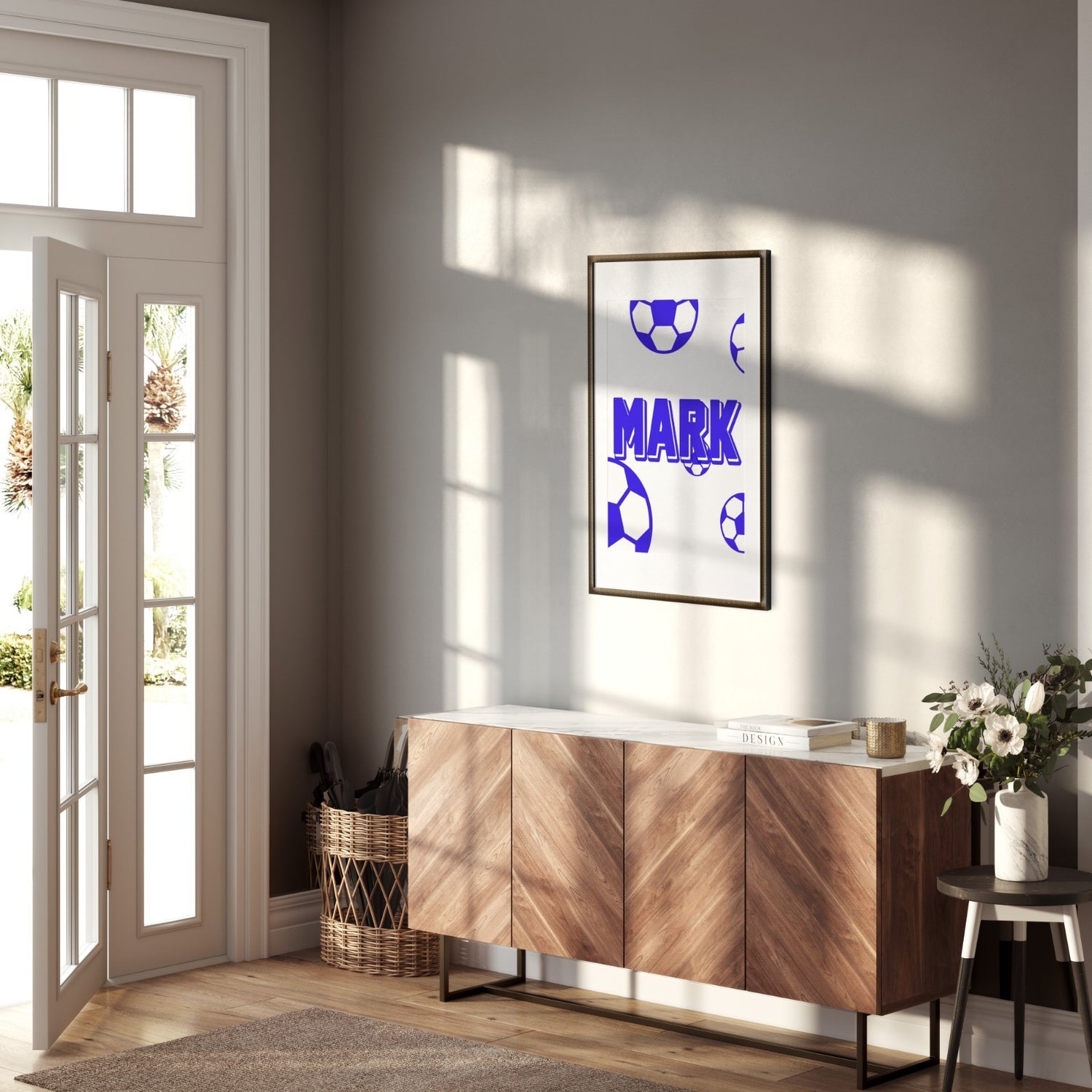 Custom  Footballs +Name Wall art Poster Personalised Picture Quality Print Decor