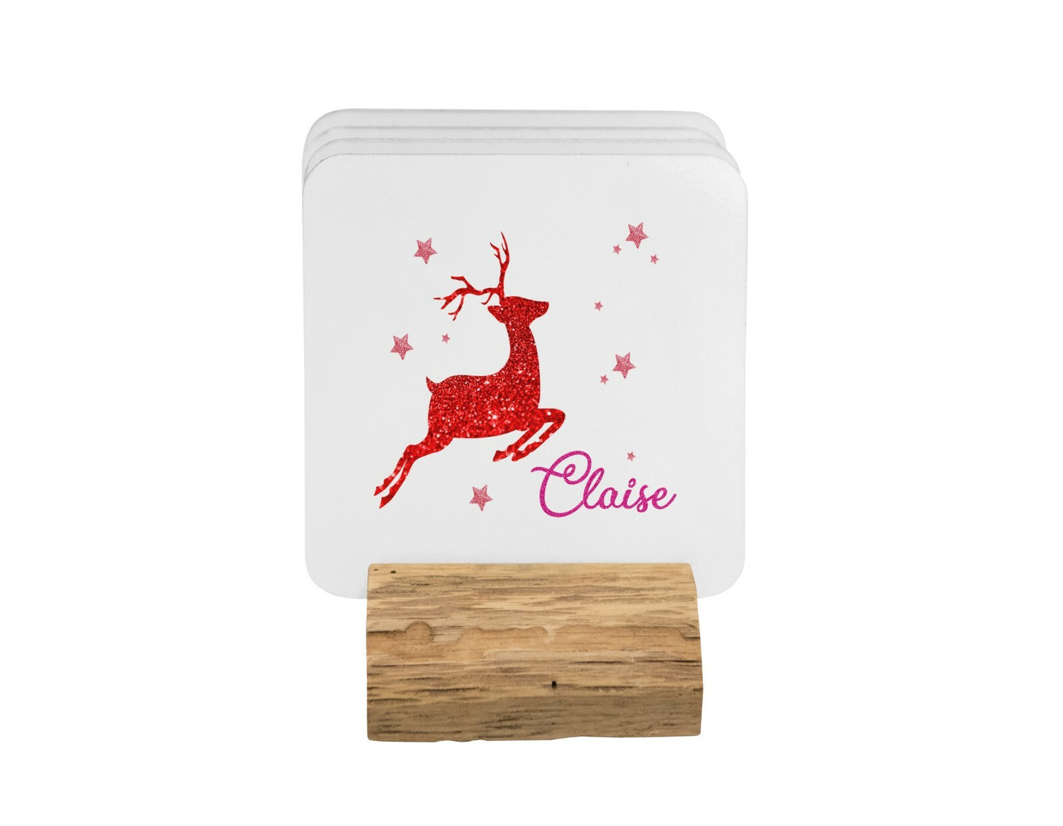 Personalised Name Xmas Reindeer Coffee Tea Mug Gift 11oz Mug + Coaster