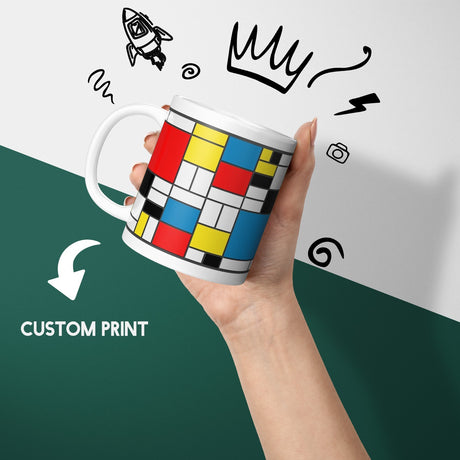 Piet Mondrian Painters Art Custom Coffee Tea Mug Coaster Set Option Gift Him Her