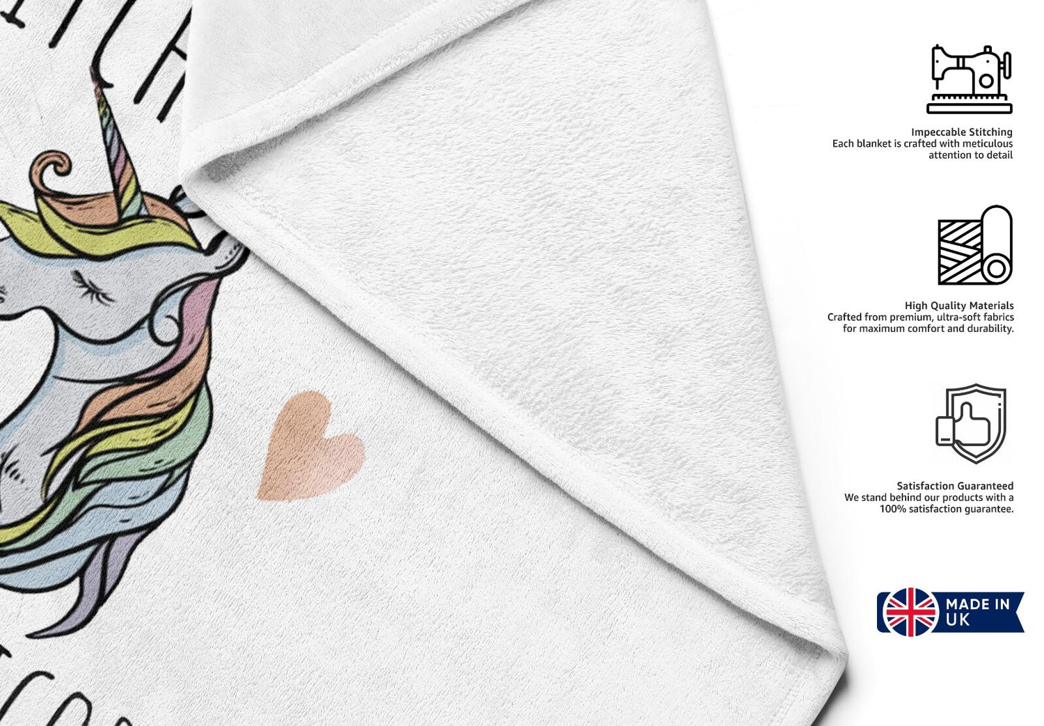 B*tch Please I'm a Unicorn Rude Custom Colour Fleece Mink Blanket Throw Gift