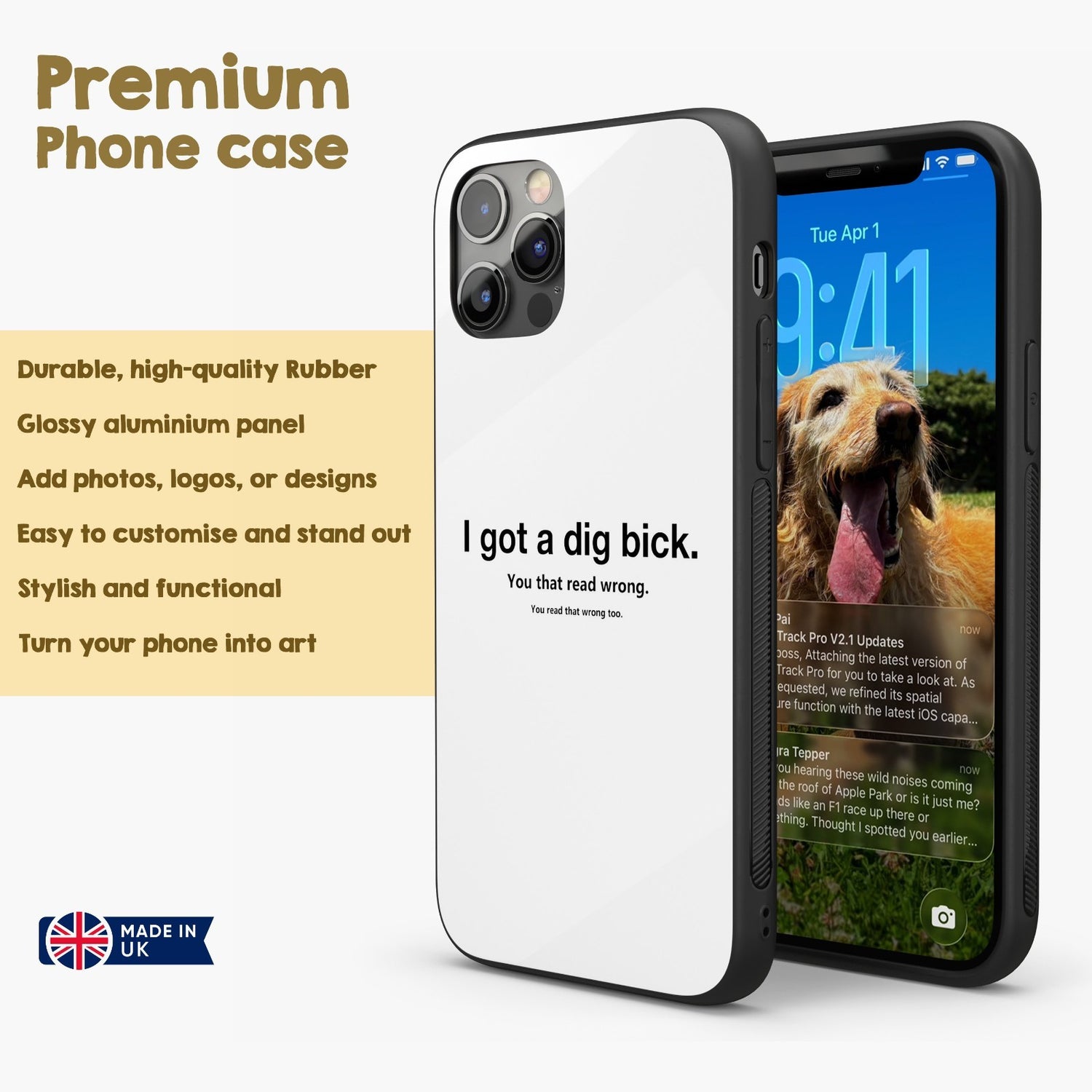 I Got A Dig Bick Personalised Custom Rude Funny Joke Printed iPhone Black Case