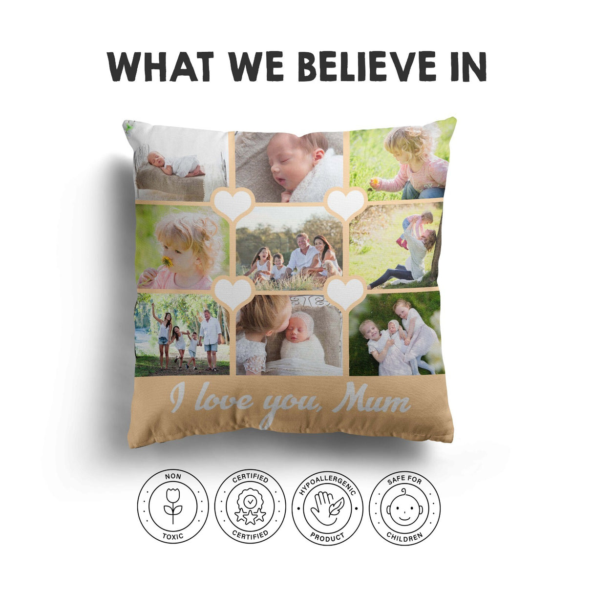 Upload Your Own Photos Mother's Day Novelty Memory Square Filled Cushion Gift