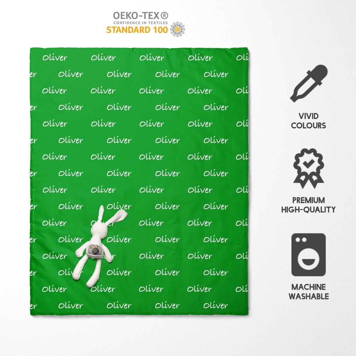 Personalised Any Name Colour Junior Toddler Cot Bedding Duvet Cover + Pillowcase