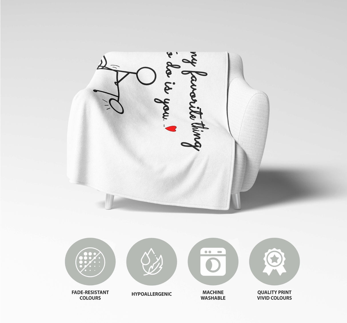 My Favourite Thing To Do Is You Valentines Anniversary Fleece Mink Blanket Gift