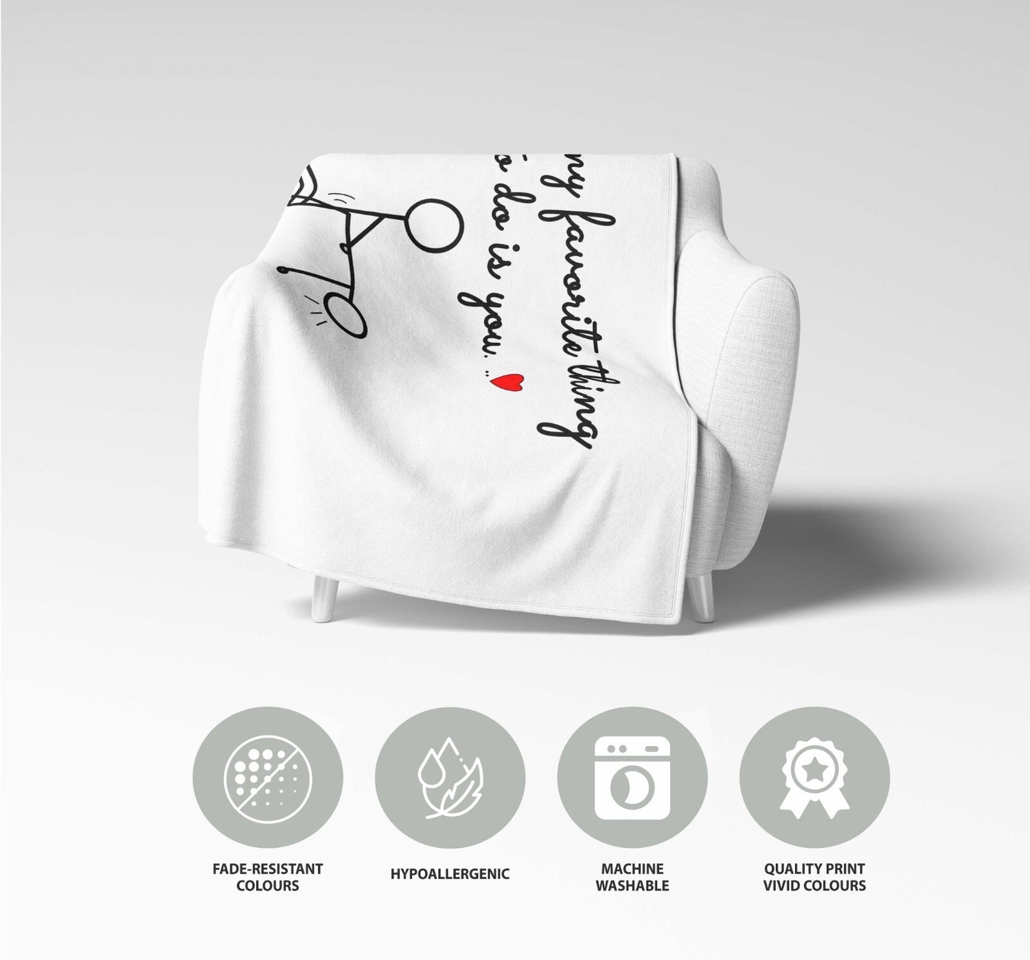 My Favourite Thing To Do Is You Valentines Anniversary Fleece Mink Blanket Gift