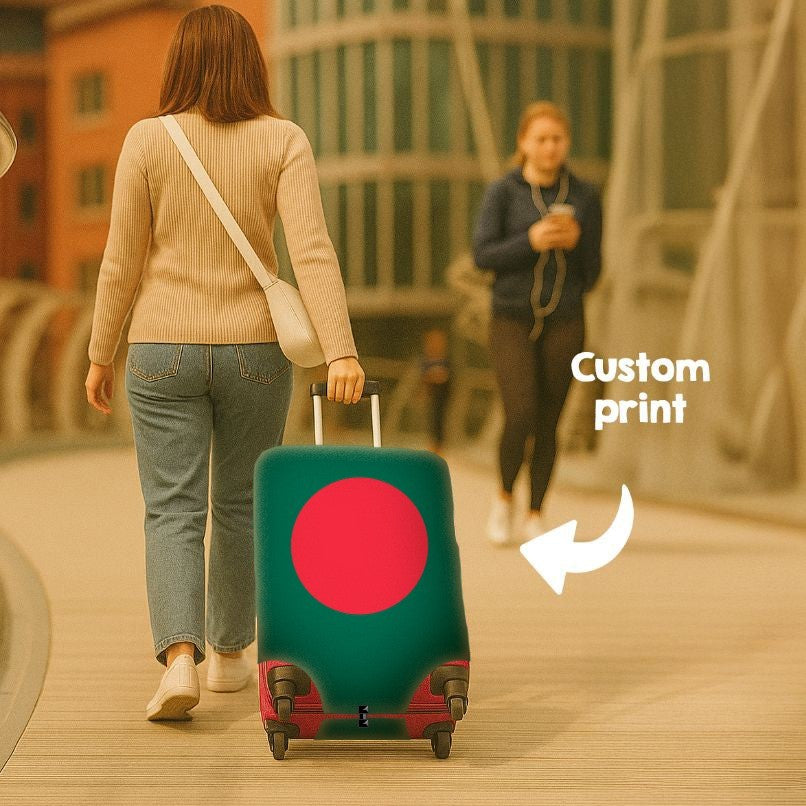 Bangladesh Flag Suitcase Cover Travel Gift Stretch Fit Luggage Protector Custom