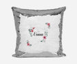Personalised Name Shiny Sequin Magic Floral Circle Wreath Cushion Cover + Pillow