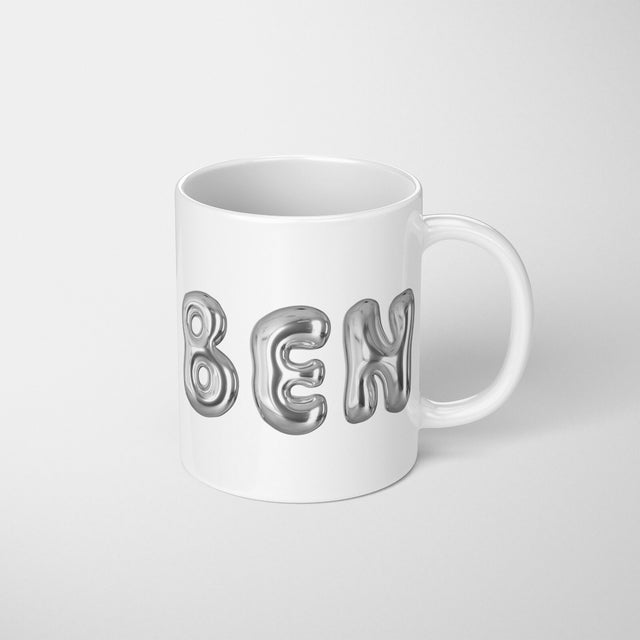 Personalised 3D Bubble Name Text Novelty Coffee Tea Mug Coaster Gift Him Her