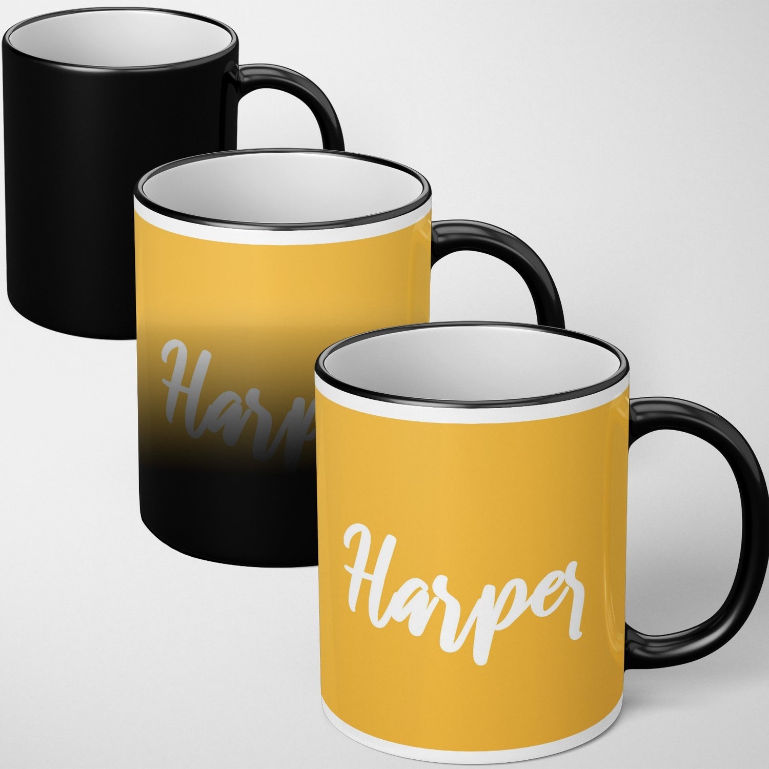 Personalised Custom Name Plain Script Font Heat Sensitive Colour Changing Mug