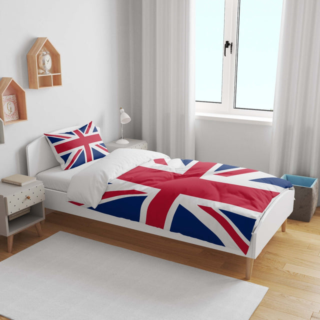 GB Flag Union Jack Flag Custom Junior Toddler Cot Bed Duvet Cover + Pillowcase