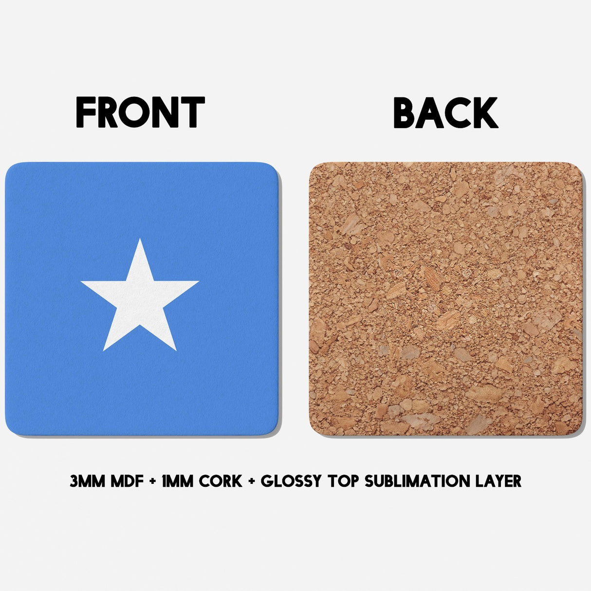 Somalia Flag Design Coffee Tea Mug Cup Set Coaster Gift Him Her Custom Patriotic